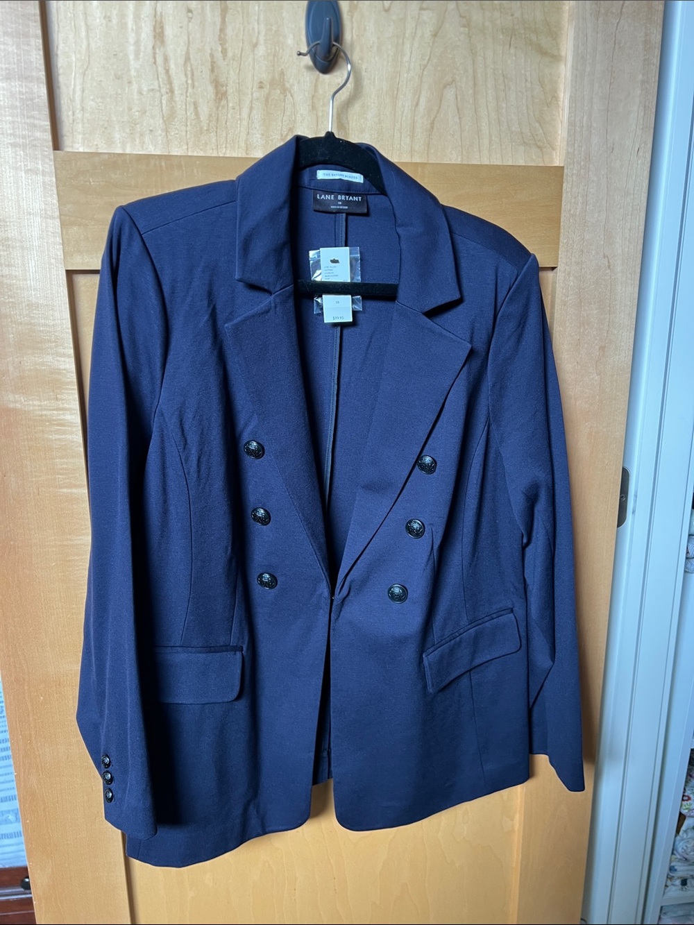 NWT Lane Bryant Navy Double-Breasted Suit Blazer